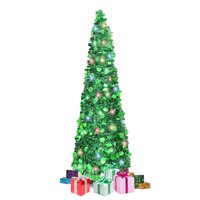 Árbol De Navidad Kungfuking De 5 Pies Con 90 Luces Led Y Lentejuelas Verdes