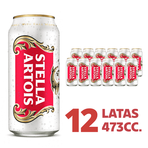 Cerveza Stella Artois Lata 473Cc X 12