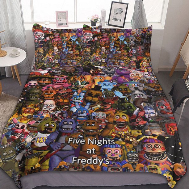 Five Nights At Freddy Bedding Set Twin SizeFive Nights At Freddy Five Nights At Freddy Duvet Cover for Boys Girls TeensSoft Comfortable Breathable Kid 3 Pcs with Zipper