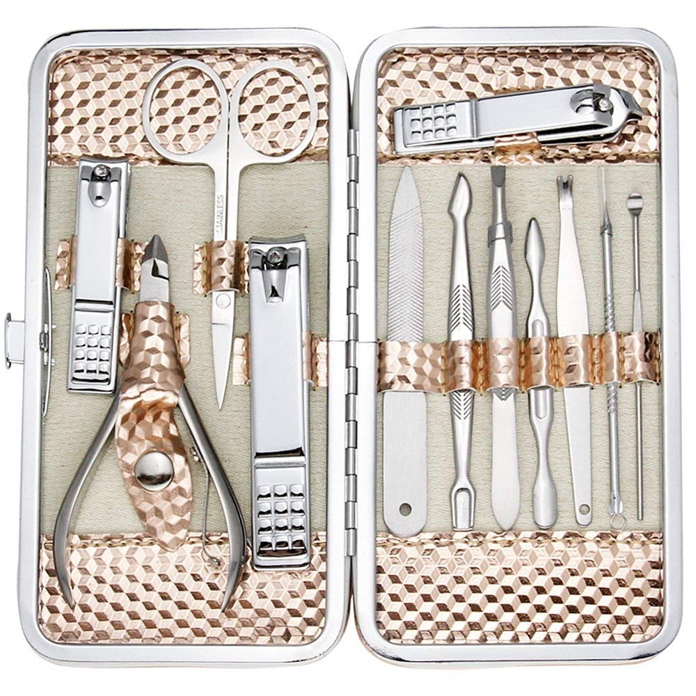 Kit De Cuidado De Uñas Zizzon Set De Manicura Con Estuche De Viaje