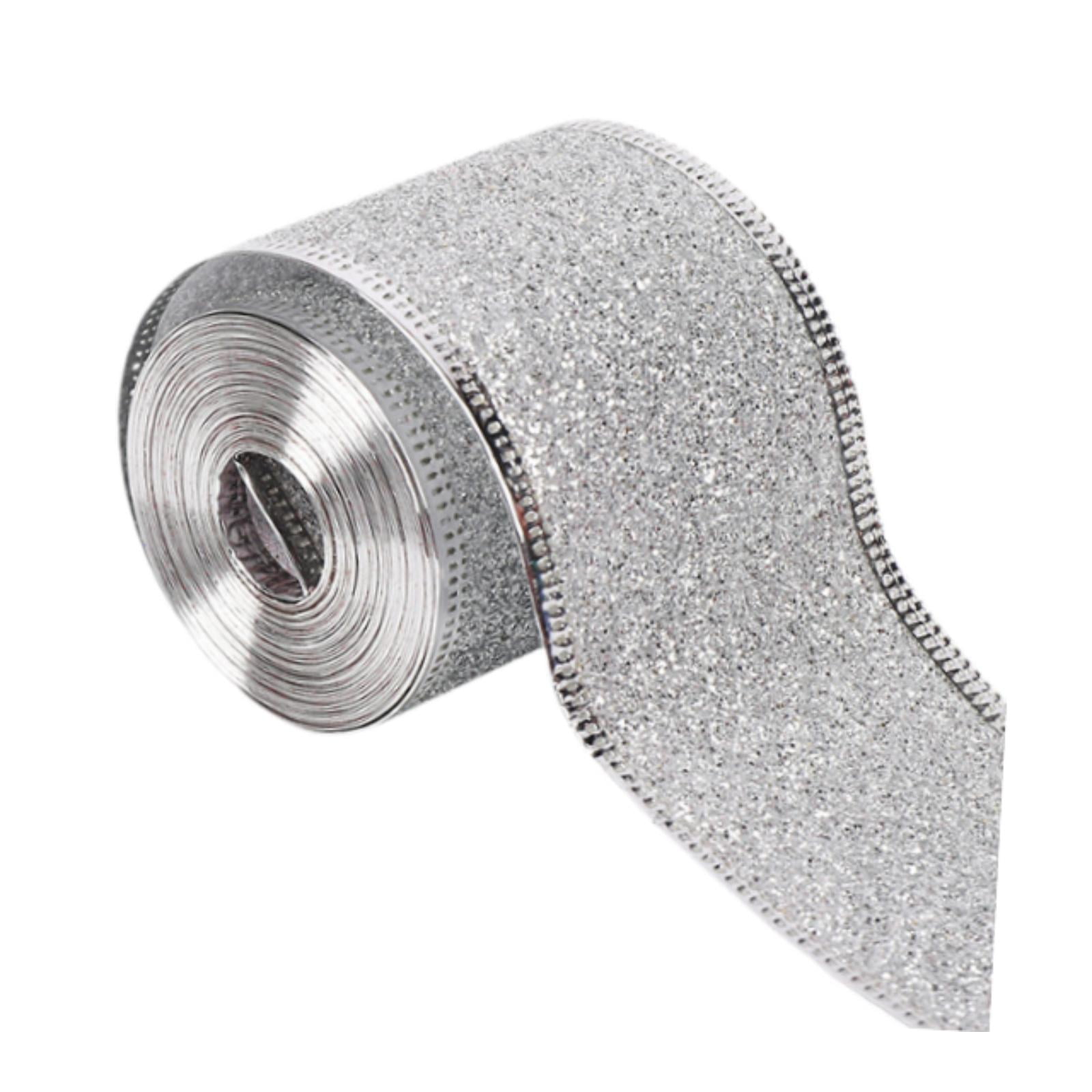 Magideal - Cinta De Regalo De Navidad, Decoración Navideña Artesanal, Fácil De Llevar, Resistente Al Desgaste, Cinta Para Envolver Regalos, Creativa Para Adornos Plata