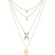 thumbnail image 4 of Bohemia Mujeres Collar Disco y Luna Collar Moneda Colgante Collar Deligatoe Gargantilla Cadena Collares multicapa para mujeres Gold Moon Crescent Disc Jewelry para mujeres y niñas, 4 of 6