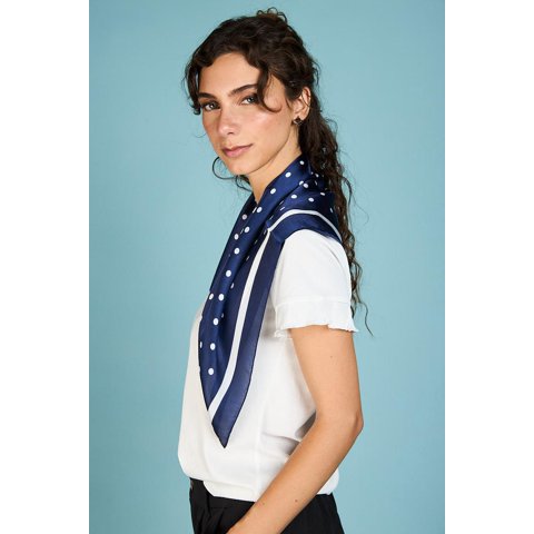 Pañuelo Emilia Satinado Azul Eclipse