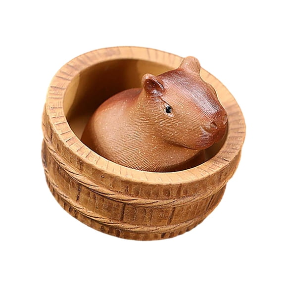 Arcilla Capybara Mini Tea Pet Figurita Decoración Para Oficina Sala De Té Dormitorio