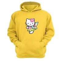 Genérico - Polerón Canguro Gatita Kitty Amarillo Talla Xs Unisex