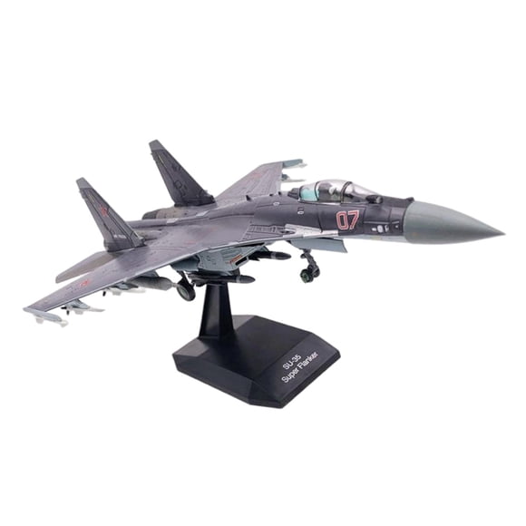 Diecast 1/100 Ruso SU35 Avión De Combate Modelo Decoración Aleación Para El Hogar