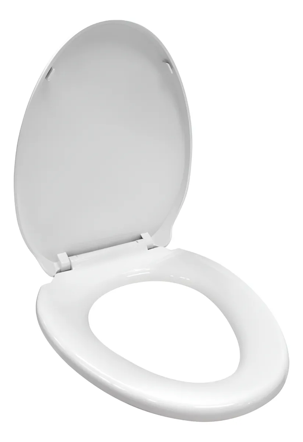 Genérico - Asiento Elongado Reforzado Wc Blanco Cierre Suave - Tapas Wc
