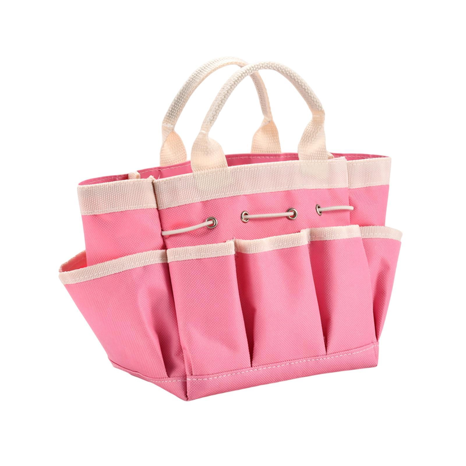 Magideal - Bolsa De Herramientas De Jardín, Organizador De Herramientas De Jardinería, Multipropósito, Espesas, Múltiples Bolsillos Exteriores, Bolsos Portátiles Rosa S