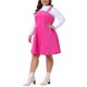 thumbnail image 4 of Agnes Orinda Disfraces de Halloween para Mujer Tallas Grandes Vestido Corto de Pana Pichi Vestidos en General Falda con Tirantes y Bolsillo 3X Rosa Fucsia, 4 of 5