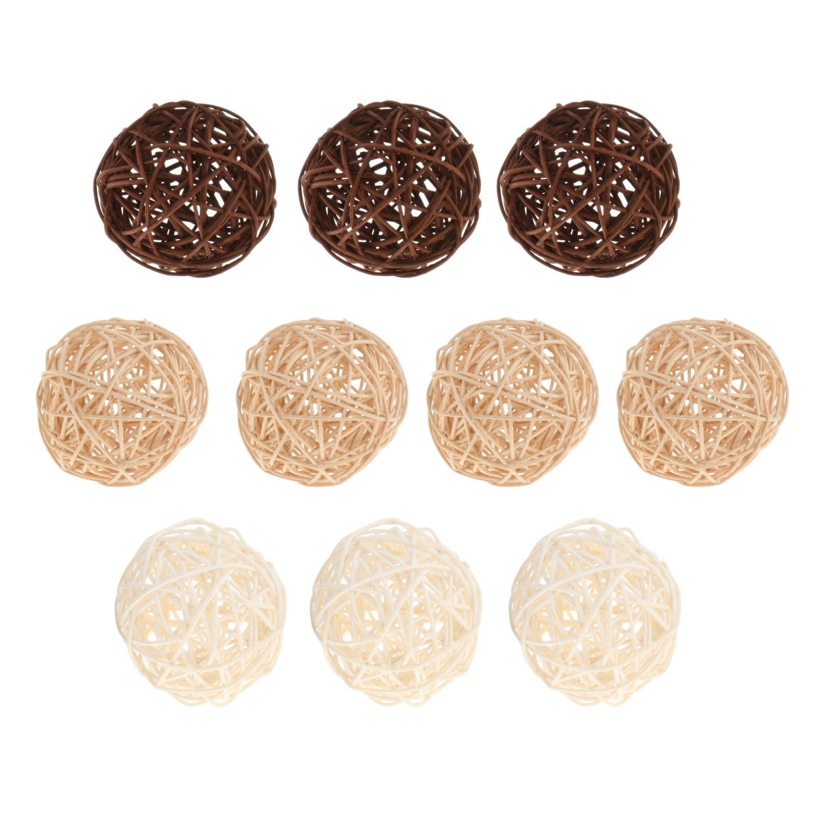 Bothyi - 10 Uds Bolas Decorativas De Ratán Bolas Colgantes Para Halloween Boda Decoración Del Hogar 8cm