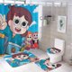 thumbnail image 1 of ¡Vamos, Mandy!-theme 4-Piece Shower Curtain Set with Rugs, Waterproof Bathroom Decor Set Includes Bath Mat, U-Shaped Rug, Toilet Lid Cover and Curtain with Hooks, 1 of 6