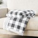 thumbnail image 5 of Manta PAVILIA Buffalo Plaid Sherpa gris claro 50x60, 5 of 8
