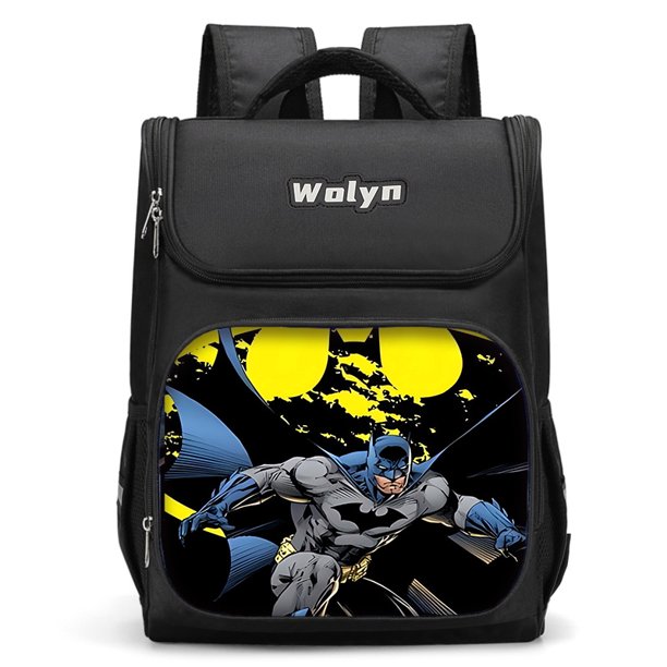 Cartoon Super Hero B-BatmanS Large Child Backpack Boy Girls School Bag Men Women Traveling Backpack Durable Multi Compartmen
