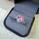 thumbnail image 4 of Anillos de Compromiso y Boda de Halo de Plata Esterlina de 3 Quilates Anillos de Diamante Rosa en Forma de Corazón Anillo de Cóctel de Corazón con Circonia Cúbica para Mujer Chapado en Oro de 18K, 4 of 7