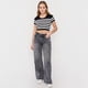 thumbnail image 4 of Polera Mujer M/C Cuello Redondo Negro Rayas Corona, 4 of 5