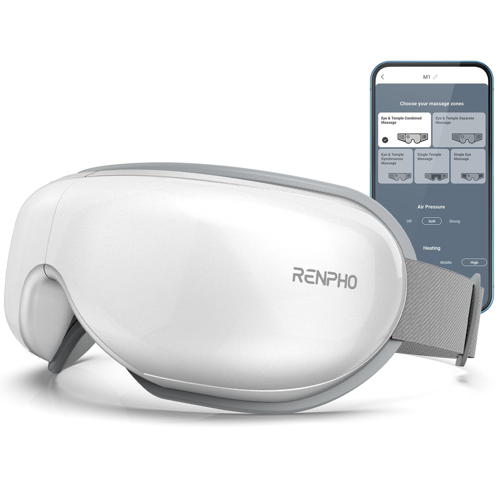 Masajeador De Ojos Renpho Elegible Para Fsa/hsa Con Control De Aplicaciones, Masajeador Facial