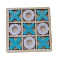 Magideal - Juego De Mesa Tic Tac Toe, Juego De Mesa De Ajedrez Xoxo, Juego De Rompecabezas Familiar Para Niños, Juguete De Mesa Xo, Rompecabezas Para Adultos Al , Azul Blanco