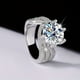 thumbnail image 1 of 925 Sterling Silver 5 Carat Moissanite Ring - Luxurious Faux Diamond Inlay for Commemorative, Birthday, Wedding, Engagement, and Proposal Gifts, 1 of 4
