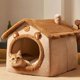 thumbnail image 4 of Cama Cueva para Gatos Sothuba en Forma de Oso para Gatos de Interior Marrón, 4 of 9