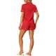 thumbnail image 3 of INSPIRE CHIC Conjunto de pijama de manga corta para mujer con ribete en contraste Vuelta al cole Conjunto de pijama suave con botones y cuello con muesca para primavera verano L Rojo, 3 of 6