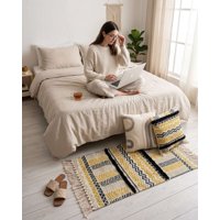 Myl Todo Hogar - Pack Alfombra 60X90 Cm Y 2 Fundas De Cojín Con Bordado Tufting