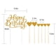 thumbnail image 3 of Set De Toppers Para Pastel De Cumpleaños Con Brillo Dorado, 3 of 5