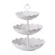 thumbnail image 3 of Soporte De Pastel De 3 Niveles Platos De Mesa De Estilo Europeo Catering Fiestas Torre Boda Tipo De Flor Blanca, 3 of 5