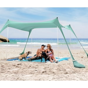 Carpa De Playa Sun Ninja, Plegable, Upf50+, Verde, 10 X 10 Pies