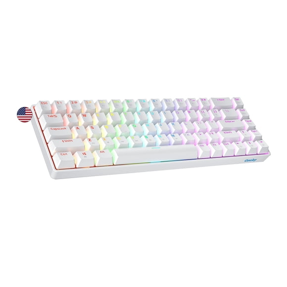 Teclado Geeky GK65 68 Teclas Hot Swappable RGB Blanco