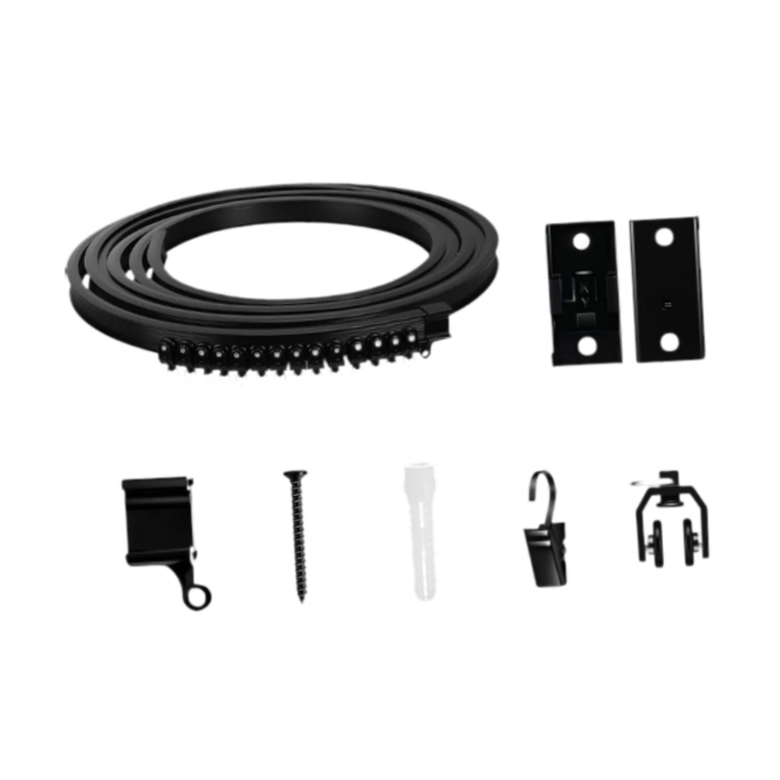 Magideal - Riel De Cortina De Techo, Riel De Cortina Deslizante De Alta Resistencia Con Clips, Riel De Cortina Plegable Curvado Para Ventana De Ducha Doméstica