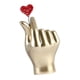thumbnail image 4 of Corazón moderno Gesto Estatua Estatuilla Amor Mano Escultura Artesanía Gesto Figura para escritorio de oficina Exhibición Estantería Decoración Dorado, 4 of 5