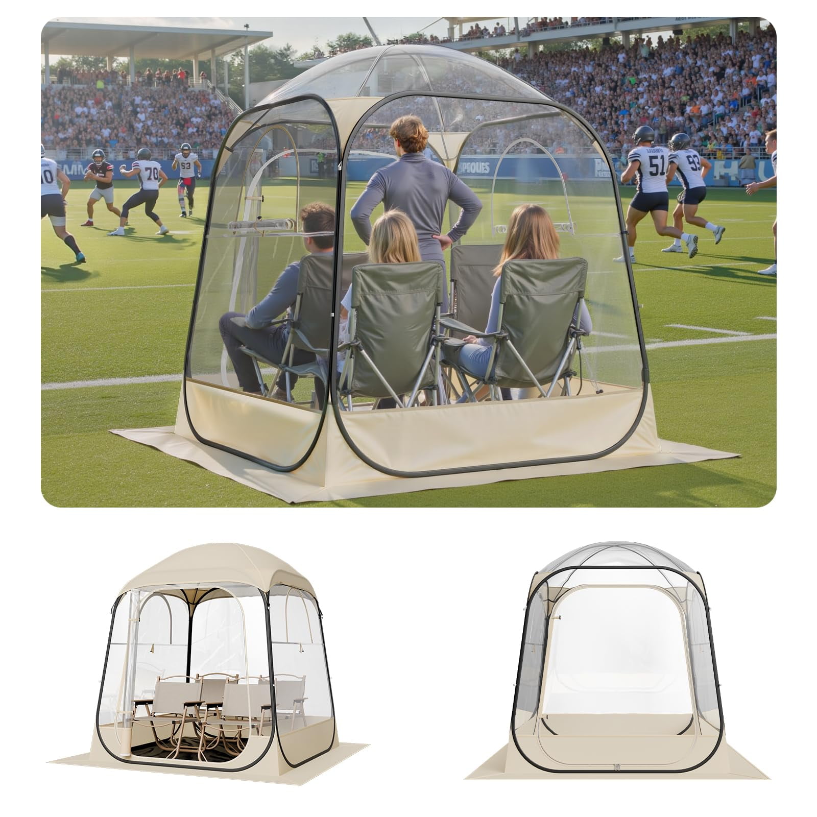Carpa Vevor 160x160x182 Cm, Domo Transparente Plegable