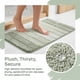 thumbnail image 2 of Alfombra de baño a rayas degradadas de felpa REGALWOVEN Uxcell, alfombra de baño de microfibra peluda lavable a máquina con respaldo de TPR verde 16" x 24", 2 of 7