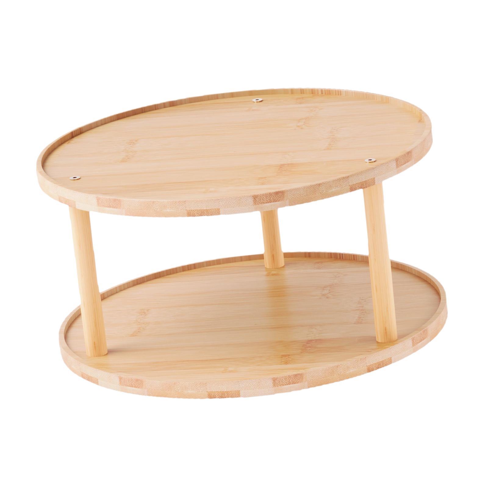 Magideal - Estacionamiento De Organizadores Rack De Almacenamiento Cosmético Rattable Rotable 2 Niveles Bandeja De Maquillaje Condiments Condiments Organización S