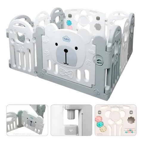 Corral Bebé Seguridad Nubo Osito Armable Paneles 120X120Cm