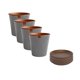 thumbnail image 2 of Set de 4 Macetas Zaia 15 cm Gris Matte y sus platos, 2 of 3