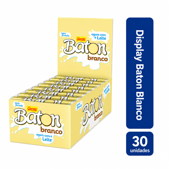 Display Baton Chocolate Blanco 30u
