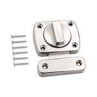 Magideal - Giratorio, Pestillo De Puerta, Cerradura De Puerta De Seguridad, Granero Doméstico Con Pestillo De Puerta De Tornillo Para Persiana, Puerta Corrediza, Plata