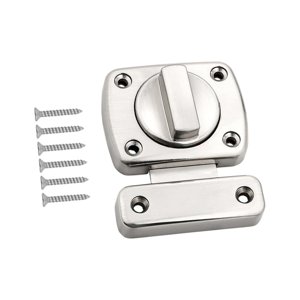 Magideal - Giratorio, Pestillo De Puerta, Cerradura De Puerta De Seguridad, Granero Doméstico Con Pestillo De Puerta De Tornillo Para Persiana, Puerta Corrediza, Plata