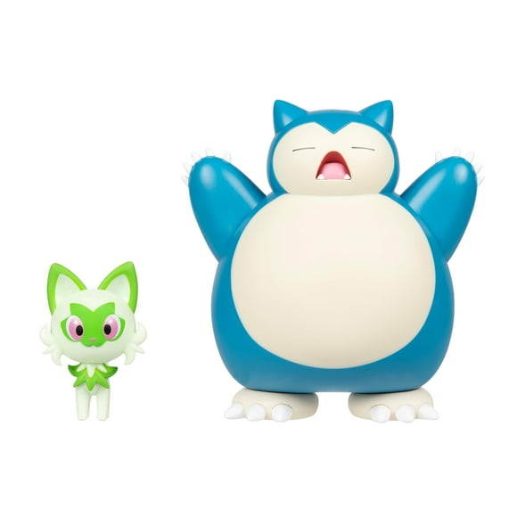 Pack de figuras Pokémon Battle Sprigatito de 5 cm y Snorlax de 11 cm