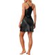 thumbnail image 3 of INSPIRE CHIC Vestido de Noche de Satén sin Mangas para Mujer de Regreso a Clases con Espalda de Corredor, Vestido de Dormir con Tirantes Ajustables, Cuello en U, Mini Ropa de Casa XS Negro, 3 of 6