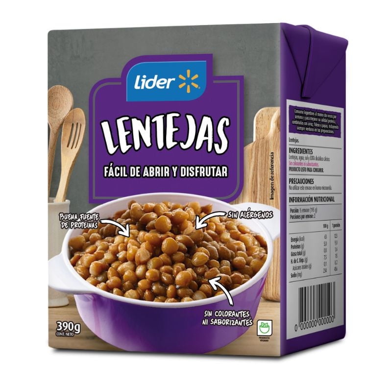 Lentejas Drenado 230 g - Neto 390 g Lider