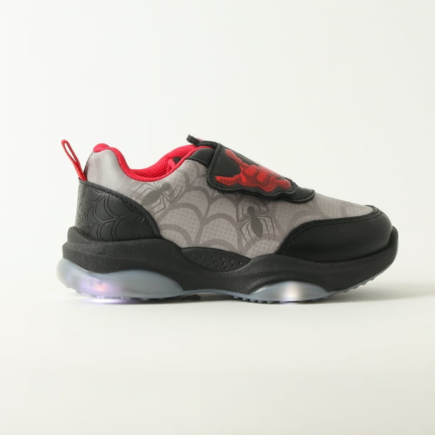 Zapatillas Con Luces Niño Spiderman Spidey Threads Negro Marvel