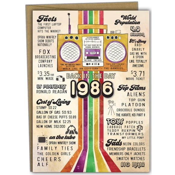 Tarjeta de cumpleaños 40 años Katie Doodle 5x7 pulgadas