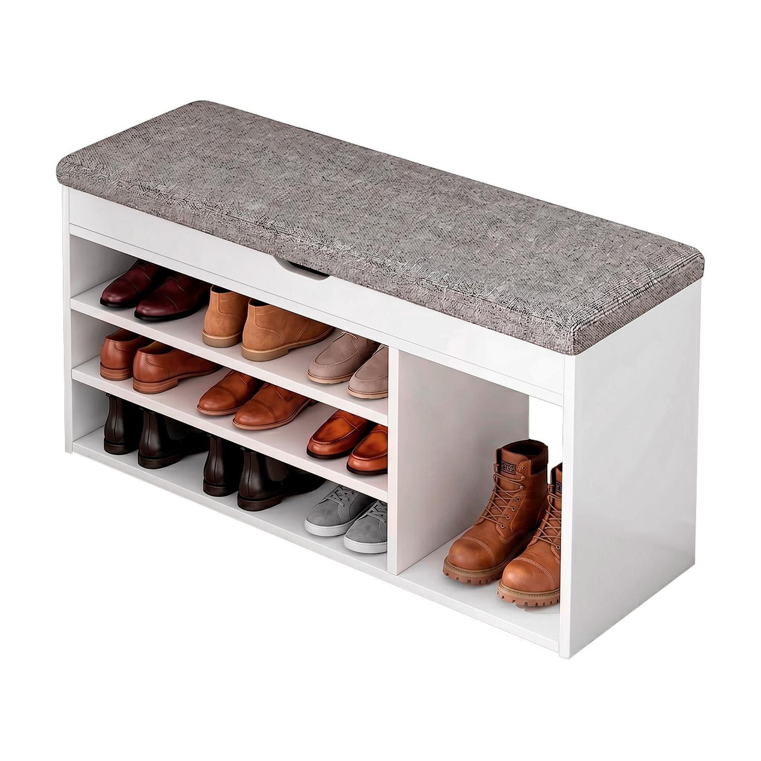 Global Latin Group - Zapatero Mueble Organizador Con Asiento Banca Y Cajón 90cm