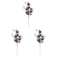 Magideal - 3 Piezas De Ramas De Halloween, Ramas De Flores Artificiales, Arreglo De Jarrón Negro, Adornos, Púas De Hoja De Arce Para Fiesta En Casa, Interior Y E