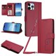 thumbnail image 1 of Funda Cartera Trébol para iPhone 12 Pro Max con Ranuras Tarjetas y Carga Inalámbrica Rojo, 1 of 6