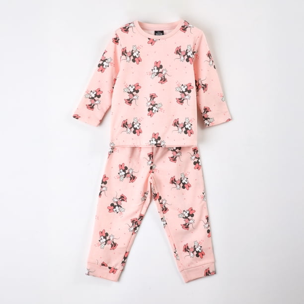 Pijama Manga Larga Niña Full Print Minnie Mouse Rosa Disney