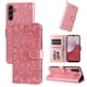 thumbnail image 1 of Funda tipo cartera FOXDOCK para Samsung Galaxy A14 5G , diseño girasol en relieve, cuero PU, cierre magnético, soporte y tarjetero, 1 of 5