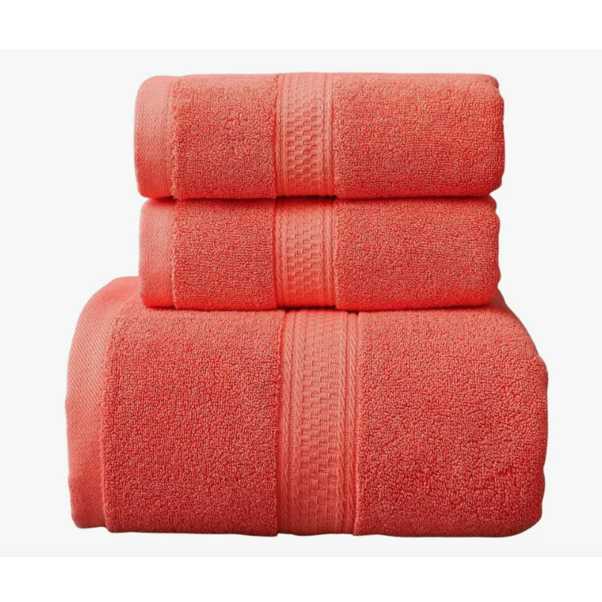 Atlas - Pack 3 Toallas Algodón Grueso Naranja